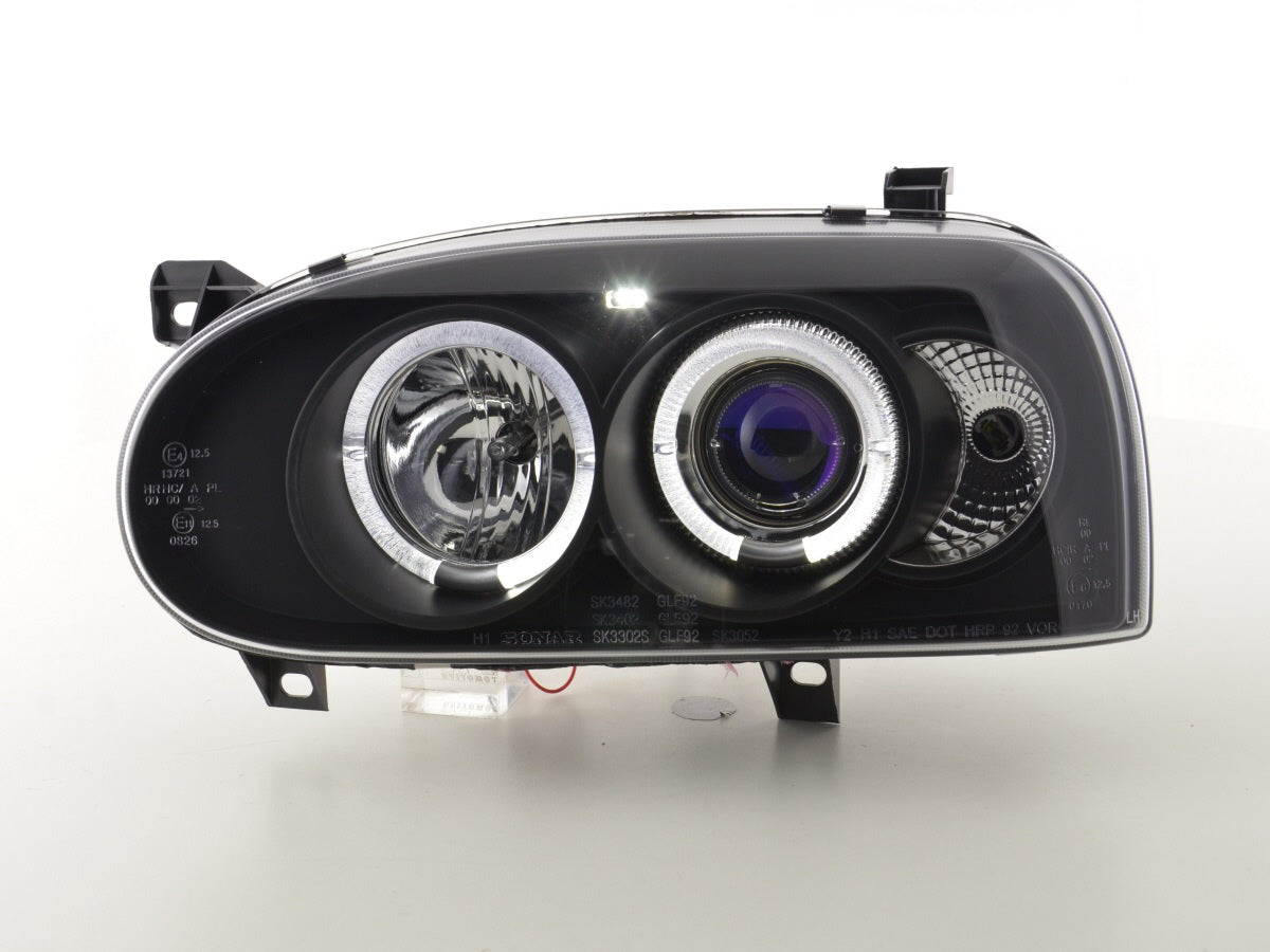 Scheinwerfer Set VW Golf 3 Typ 1HXO 1 EXO 91-97 schwarz Scheinwerfer Set VW Golf 3 Typ 1HXO 1 EXO 91-97 schwarz